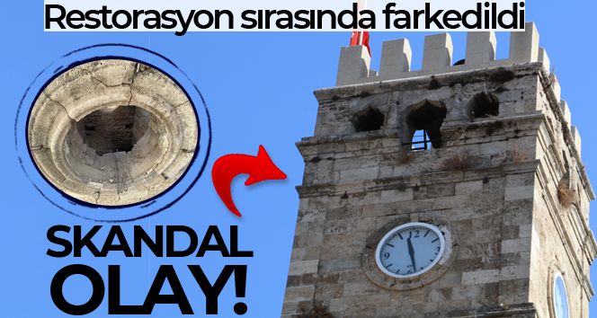 Tarihi saat kulesinin restorasyonunda orijinal saatinin yerinde başka saat tespit edildi