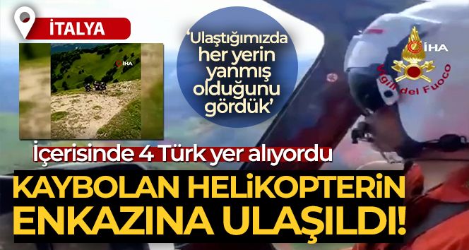 İtalya'da 4 Türk'ün bulunduğu kayıp helikopterin enkazı bulundu