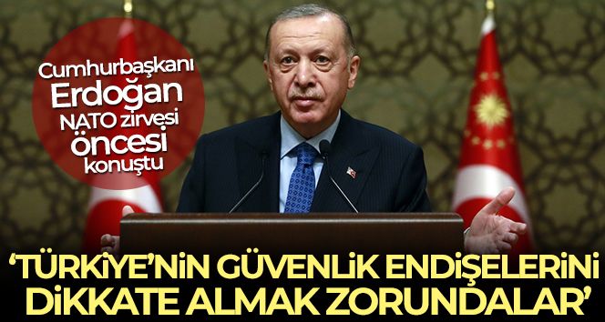 Cumhurbaşkanı Erdoğan: 'Türkiye'nin güvenlik endişelerini dikkate almak zorundalar