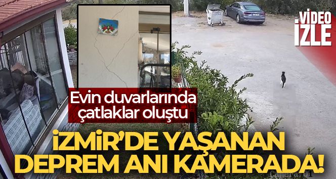İzmir'deki 5 büyüklüğündeki deprem kamerada