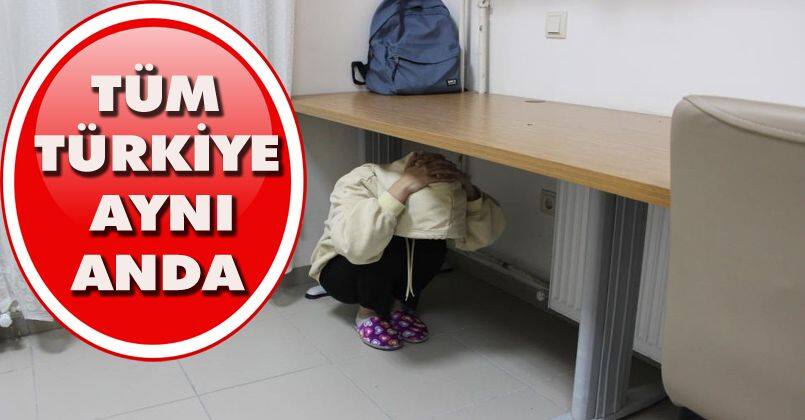 Düzce’de yurtlarda deprem tatbikatı yapıldı