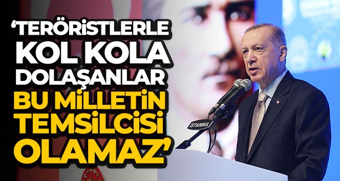 Cumhurbaşkanı Erdoğan: 'Teröristlerle kol kola girip Kandil'de dolaşanlar bu milletin oylarının temsilcisi olamaz'