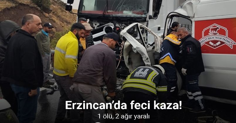 Erzincan’da trafik kazası: 1 ölü, 2 ağır yaralı