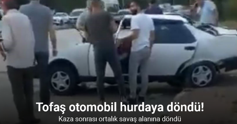 Bursa’da Tofaş otomobil hurdaya döndü