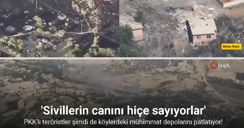 PKK’lı teröristler şimdi de köylerdeki mühimmat depolarını patlatıyor