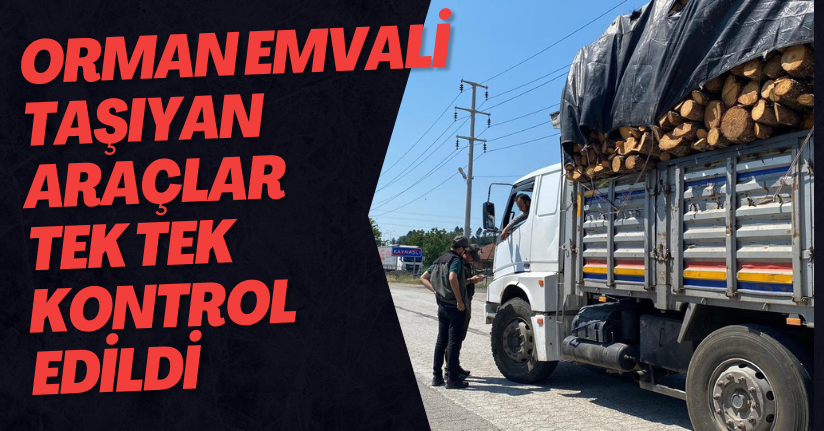 Orman Emvali Taşıyan Araçlar Tek Tek Kontrol Edildi