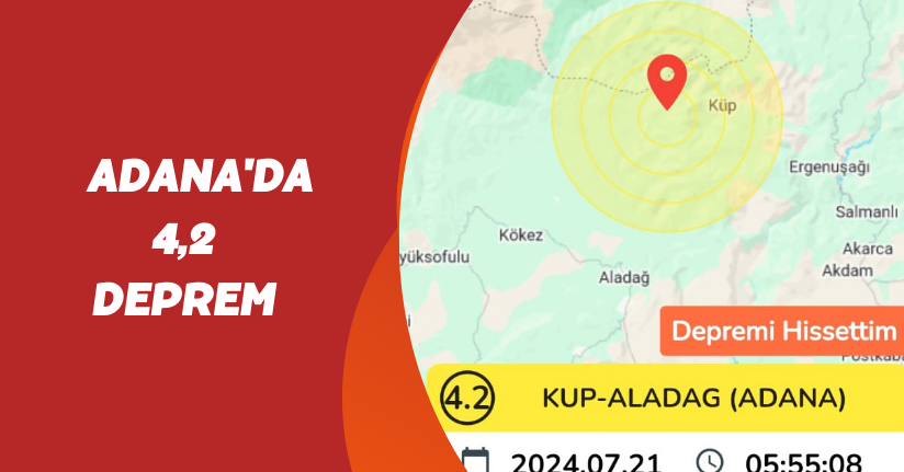 Adana'da 4,2 Deprem