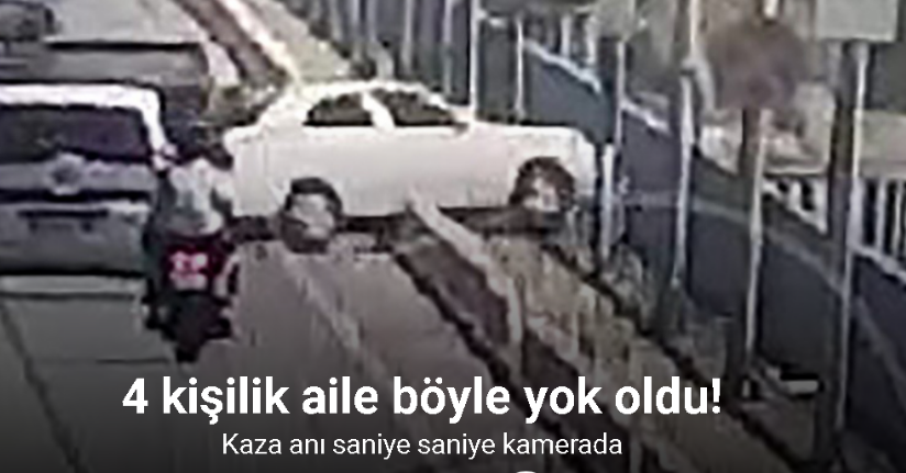 Adana’da 4 kişilik ailenin yok olduğu kaza kamerada