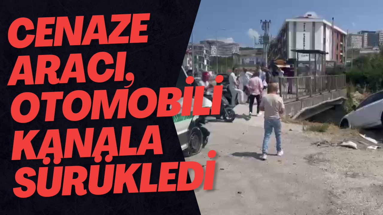 Cenaze Aracı, Otomobili Kanala Sürükledi