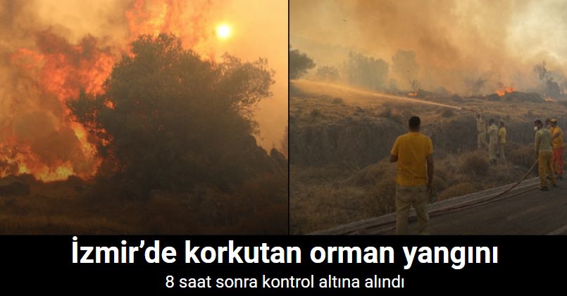 İzmir’deki orman yangını 8 saat sonra kontrol altına alındı