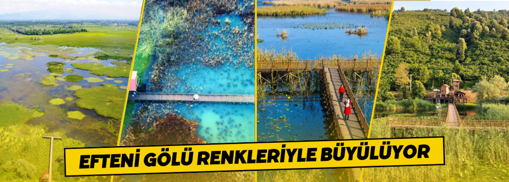 Efteni Gölü renkleriyle büyülüyor