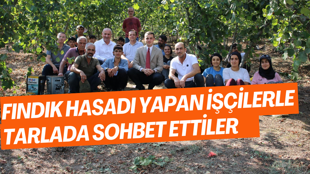 Fındık Hasadı Yapan İşçilerle Tarlada Sohbet Ettiler