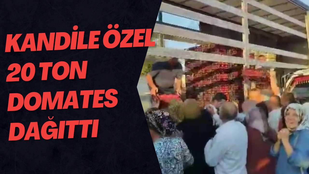 Kandile Özel 20 Ton Domates Dağıttı