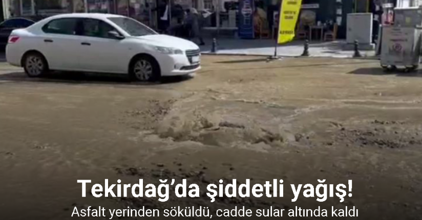 Tekirdağ’da şiddetli yağış, Salı Pazarı’nı sular altında bıraktı