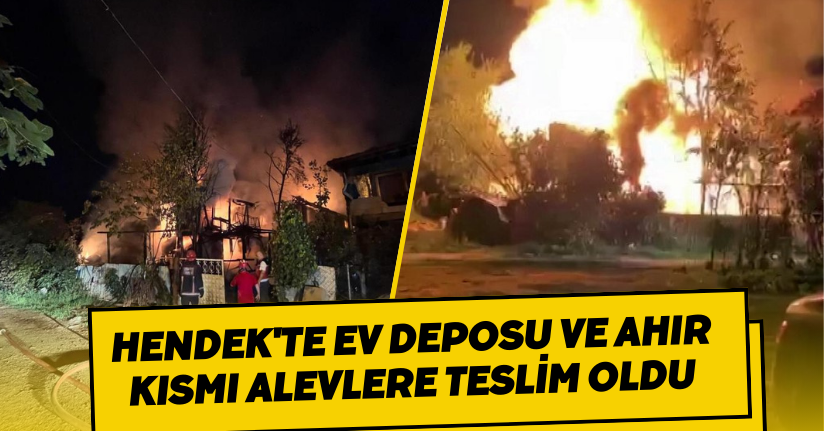 Hendek'te ev, deposu ve ahır kısmı alevlere teslim oldu