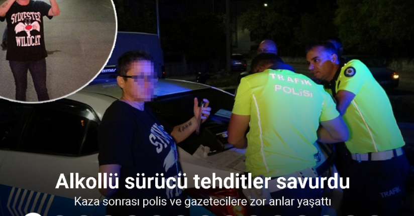 Antalya’da otomobil ve kamyonet çarpıştı: Alkollü sürücü tehditler savurdu