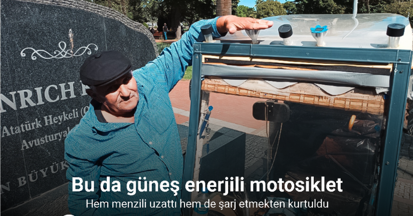 Bu da güneş enerjili motosiklet: Hem gidiyor hem de şarj ediyor