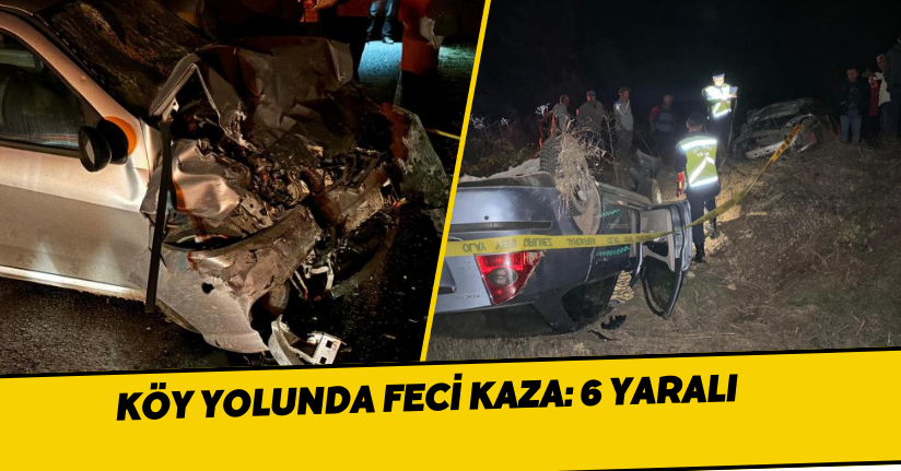 Köy yolunda feci kaza: 6 yaralı