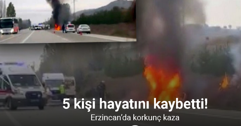 Erzincan’da trafik kazası: 5 ölü