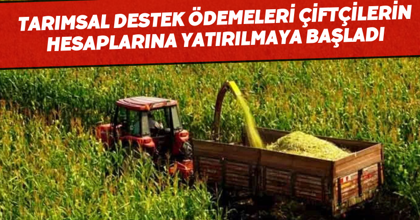 Tarımsal Destek Ödemeleri çiftçilerin hesaplarına yatırılmaya başladı