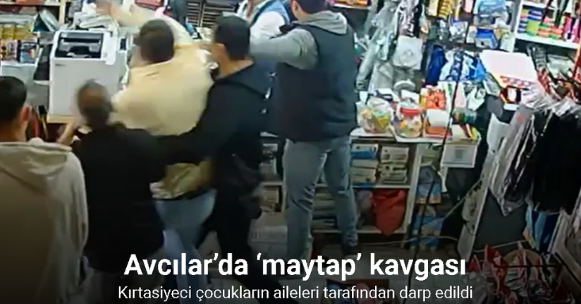 Avcılar’da ‘maytap’ kavgası kamerada