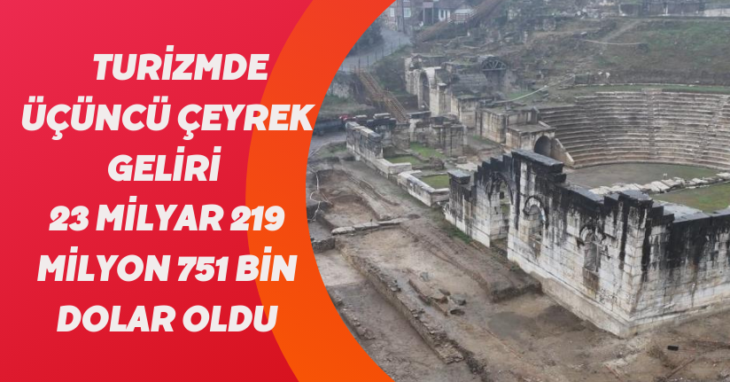 Turizmde üçüncü çeyrek geliri 23 milyar 219 milyon 751 bin dolar oldu