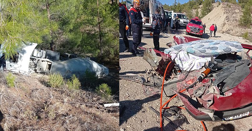 Antalya-Isparta yolu üzerinde feci kaza: 2 ölü, 6 ağır yaralı