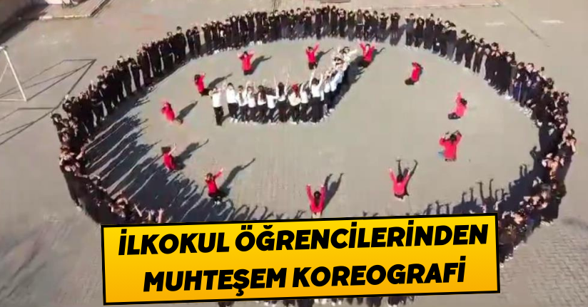  İlkokul öğrencilerinden muhteşem koreografi