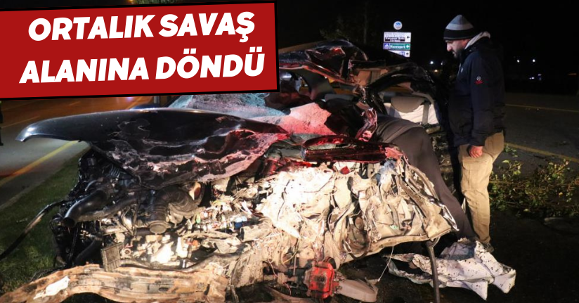 Duble yolda zincirleme kaza, ortalık savaş alanına döndü