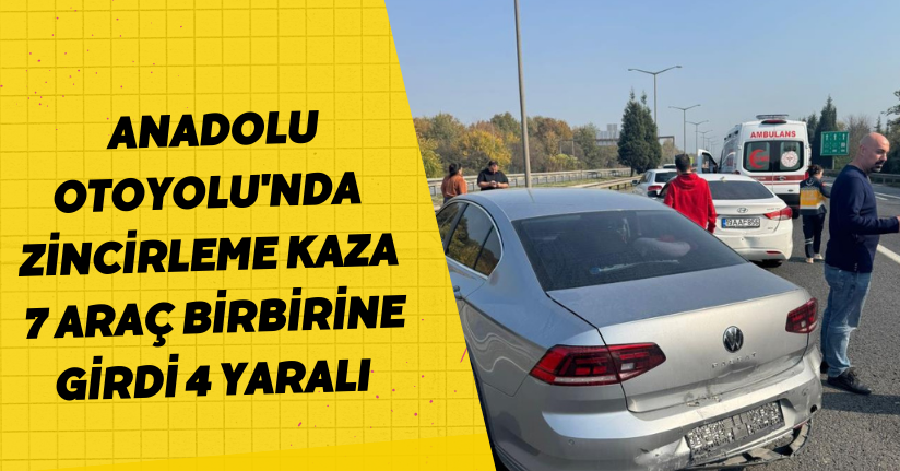 Anadolu Otoyolu'nda zincirleme kaza: 7 araç birbirine girdi, 4 yaralı