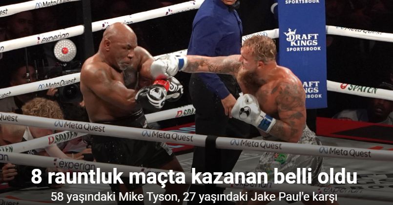 Jake Paul, Mike Tyson’ı mağlup etti