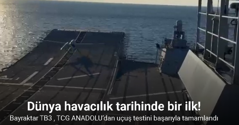 Bayraktar TB3 SİHA, TCG ANADOLU’dan uçuş testini başarıyla tamamlandı