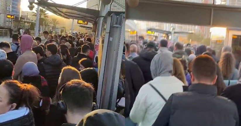 İstanbul’da tramvay seferleri aksadı duraklarda yoğunluk oluştu