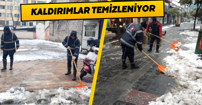 Kaldırımlar Temizleniyor