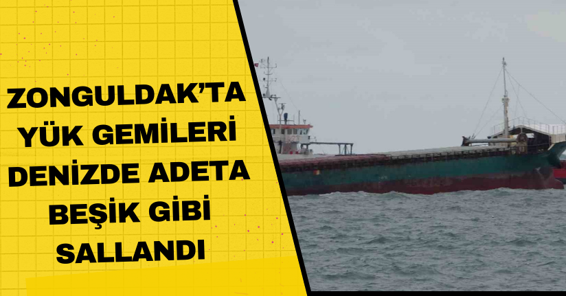 Zonguldak’ta yük gemileri denizde adeta beşik gibi sallandı