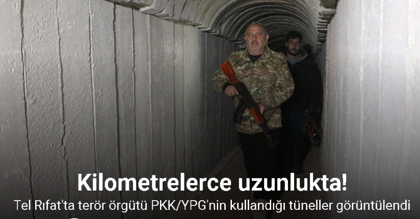 Tel Rıfat'ta terör örgütü PKK/YPG'nin kullandığı kilometrelerce uzunluğunda tüneller görüntülendi