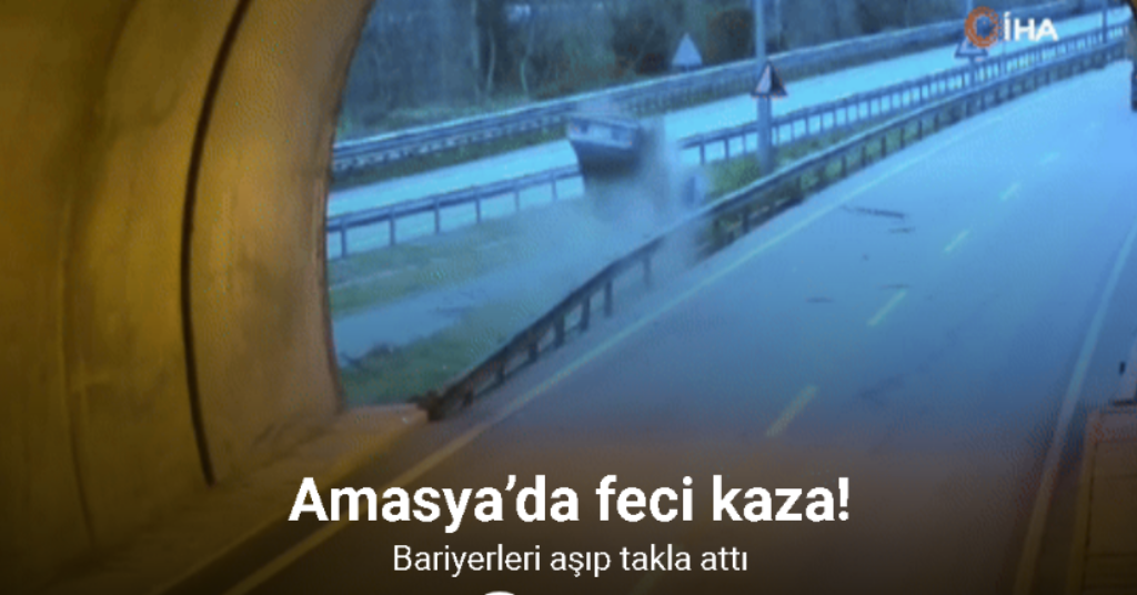 Otomobilin tünel çıkışı takla attığı kaza kamerada