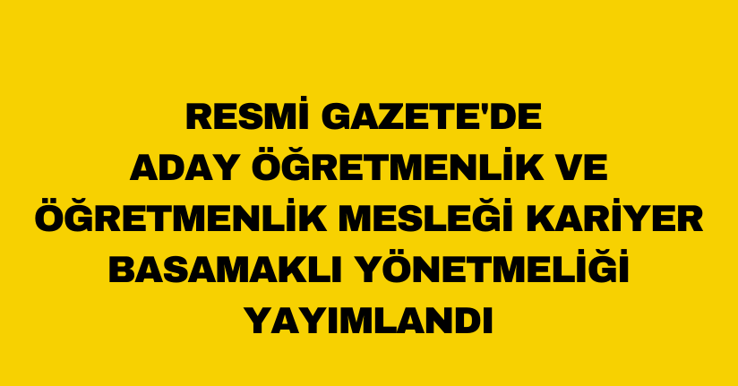 Resmi Gazete'de yayımlandı