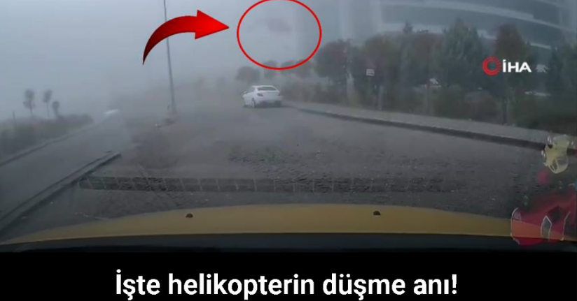 Ambulans helikopterin düşme anı taksi kamerasına yansıdı