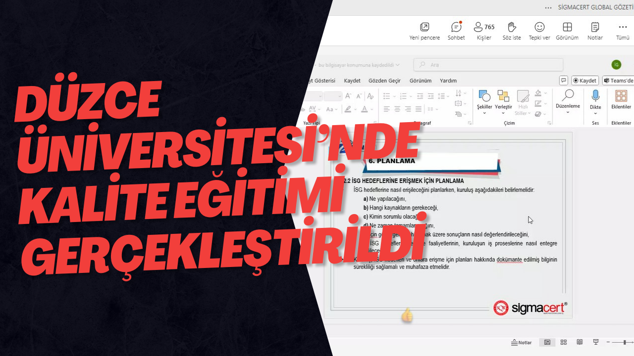 Düzce Üniversitesi’nde Kalite Eğitimi Gerçekleştirildi