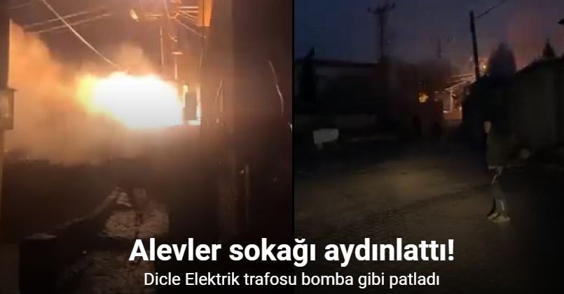 Dicle Elektrik trafosu alevlere teslim oldu