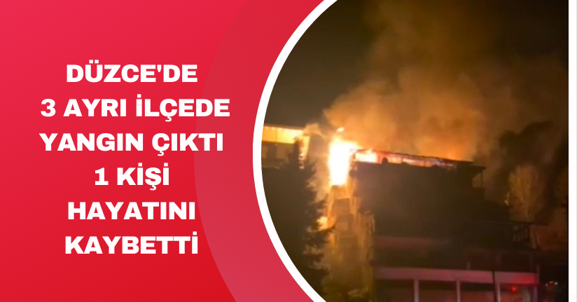 Düzce'de 3 ayrı ilçede yangın çıktı, 1 kişi hayatını kaybetti