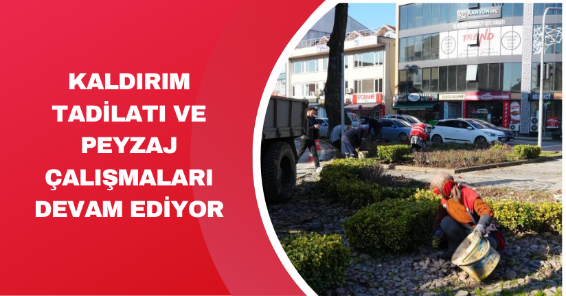 Kaldırım tadilatı ve peyzaj çalışmaları devam ediyor