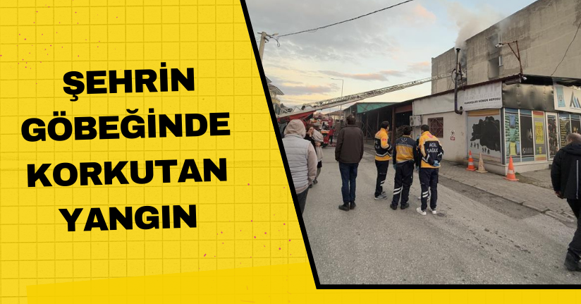 Şehrin göbeğinde korkutan yangın