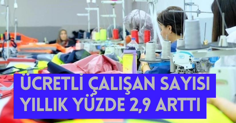 Ücretli çalışan sayısı yıllık yüzde 2,9 arttı