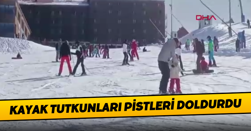 Kayak tutkunları pistleri doldurdu