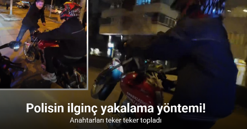 Polisin trafiği tehlikeye atan motosikletlileri ilginç yakalama yöntemi kamerada