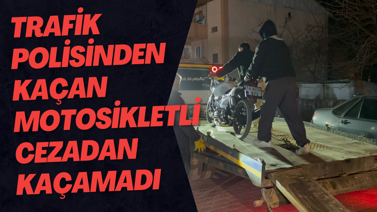 Trafik Polisinden Kaçan Motosikletli Cezadan Kaçamadı