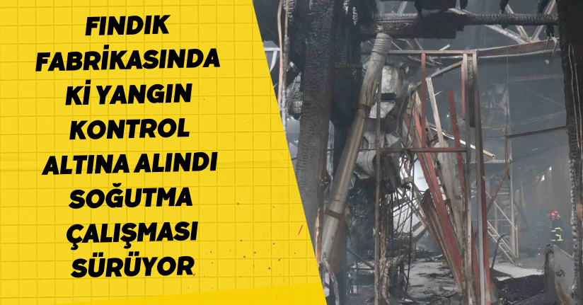 Fındık fabrikasındaki yangın kontrol altına alındı, soğutma çalışması sürüyor