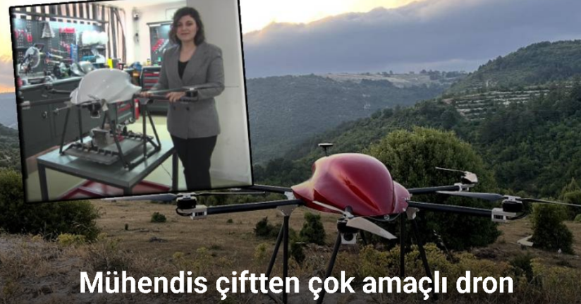 Mühendis çiftten çok amaçlı dron: Aydınlatıyor, yıkıyor, yangın söndürüyor